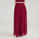 Double Layer Georgette Pure Silk Natural Waist Side Pockets Slightly Hanging Flowing Silk Long Dress Pants