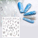 Nail Heart Love Lip Flower Laser Self Adhesive Sliders Nail Art Decoration Valentine's Day Manicure