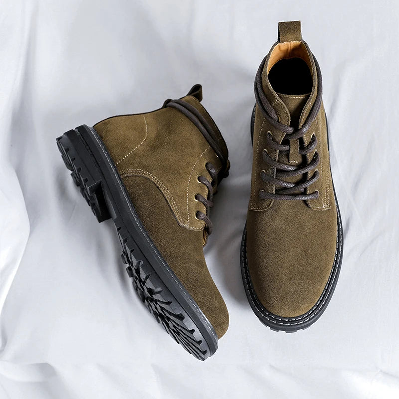 Boots Men Suede British Style Comfortable Boots Leather