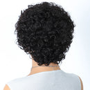 Black curly wig on a white background, Obroi
