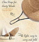 Women Summer Wide Brim Handwoven Straw Hat - Foldable Bucket Hat for Beach & Travel