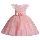 children's party dress Jacquard Lace Princess Girl formal communion dinner party dress