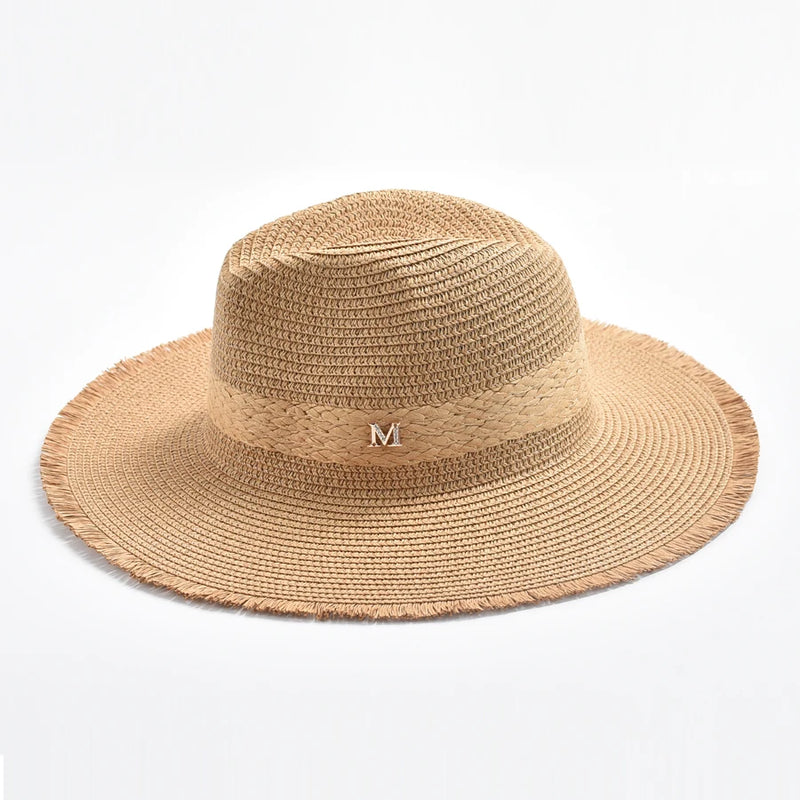 Summer Panama Straw Hat for Women Soft Shaped Beach Sun Hat Outdoor UV Protection Travel Hat