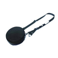 Black round bag with a strap on a white background, Obroi
