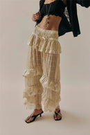Women Lace Trim Bloomers Victorian Ruffle Pantaloons Cropped Bloomers Pants Lounge Pajama Bottoms