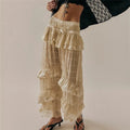 Women Lace Trim Bloomers Victorian Ruffle Pantaloons Cropped Bloomers Pants Lounge Pajama Bottoms