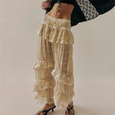 Women Lace Trim Bloomers Victorian Ruffle Pantaloons Cropped Bloomers Pants Lounge Pajama Bottoms