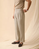 Men's Summer Straight Pants Loose Fitting Naples Casual Pants High Waisted Office Trousers Men