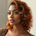 Lekker Ginger Wavy 13x1 T Part Lace Front 100% Human Hair Wigs For Women Brazilian Remy Hair Glueless Medium Shoulder Long Wigs