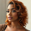 Lekker Ginger Wavy 13x1 T Part Lace Front 100% Human Hair Wigs For Women Brazilian Remy Hair Glueless Medium Shoulder Long Wigs