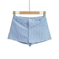 Women's Summer Anti-light Shirt Skirt Shorts Striped Half Short Mini Skirt