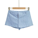 Women's Summer Anti-light Shirt Skirt Shorts Striped Half Short Mini Skirt