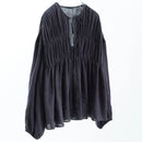 Hollow Out Shirt Tops Shirts Blouses Elegant Pleated Spring Clothes Women