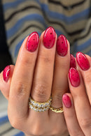 30Pcs Almond Nails Short Acrylic Press On Nails Polka Dot Full Cover Detachable Nails for Women