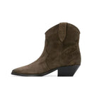 Autumn Western boots Pointed toe Slip-on Middle heel Short boots Women's Boots