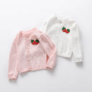 Baby Sweater Women Treasure Long Sleeve Pure Cotton Knitting Cardigan Strawberry Princess Infant Sweater