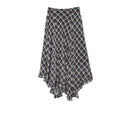 Obroi Plaid skirt with ruffled bottom on a white background