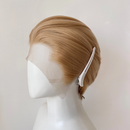 8 Inch Golden Blonde Short Wavy Bob Wig 13x4 Lace Front Glueless Synthetic Heat Resistant Hair for Cosplay Party