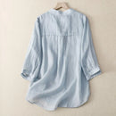 Shirt Women Loose Fit Shirt Solid  Women Casual Shirt Loose Fit 3/4 Sleeve Top
