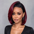 Frontal 13x4 Transparent Lace Straight Short Bob Wig Human Hair Wigs Pre Plucked Wig