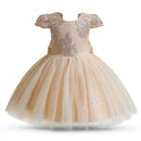 Girls Floral Bridesmaids Princess Dresses Birthday Evening Party Bowknot Ball Gown Party Pageant Dress Kids Dresses