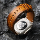 Leather Strap For iwatch Apple Watch Head Layer Thickening Bracelet  49MM 45MM 44MM Ultra2 S8  Vintage Men Watchband
