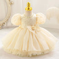 New beauty pageant dress for baby toddler girl puff sleeve birthday dress kids 0-4 years