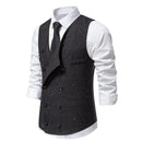 Vintage Men Waistcoat Double Breasted Tweed Elegant Para Business Party Dress Mens Suits Vest