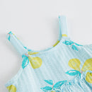Girls Summer Fruit Bubble Cotton Suspender Dresses