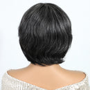 Back view of a person with short black hair on a white background, Obroi