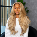 Creamy Belge Blonde Human Hair Wigs Frontal Wigs Transparent Body Wave Wig
