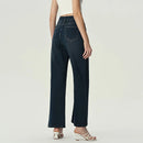 Retro Blue Flared Denim Trousers For Women Loose High Waist Jeans Basic Pants