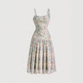 Dresses Summer Decent Floral Sleeveless Square Neck Knee Length Casual Shift Dresses For Women