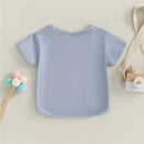 Kids Boy Girls T-Shirt Casual Summer Round Neck Solid Color Loose Short Sleeve Pullover Shirt Toddler Baby Tee Top Clothing