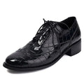Female Round Toe Block Heels Lace Up Leisure Office Lady Shoes