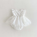 Lace Flying Sleeve Jumpsuit for Newborns in Summer Baby Children Baby Princess Mesh Bag Fart Clothes