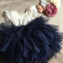 Toddler Girls Beaded Flutter Sleeve Dress Princess Clothes for Wedding Party Birthday Baptism Kids Outfit