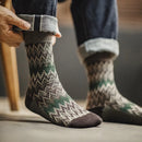 Retro 3 Pairs Knitted Mid-calf Socks Ethnic Contrast Versatile Long Socks for Men's and Women's Autumn Socks