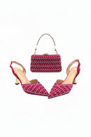 Women Shoes and Bag Set High Quality Super High Heels for Garden Party