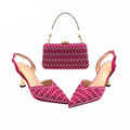 Women Shoes and Bag Set High Quality Super High Heels for Garden Party