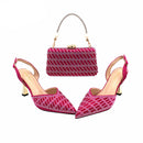 Women Shoes and Bag Set High Quality Super High Heels for Garden Party