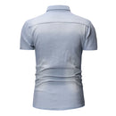Summer Men Denim Shirt Casual Mens Short Sleeve Shirts Male Tops