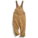 Mens workwear pants Japanese retro work clotheskhaki color suspendersspring canvasmen's fashion large lengthpants pure cotton100