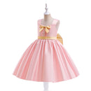 Elegant Girl Pink Party Dress For Children Birthday Costume Big Bow Princess Kids Clothes Wedding Evening Gown Formal
