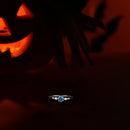 Round Cut Ring for Women Man Solid White Gold Halloween Jewellery Party