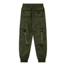 Tactical Cargo Pants Solid Pants Men Women High Street Streetwear Ribbons Trousers