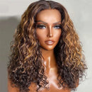 13x4 Lace Front Bob Wigs Deep Wave Human Hair Lace Frontal Wig 180 Density Curly 16Inch Preplucked