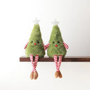 Christmas Decor Cute Plush Christmas Tree Wreath Hanging Leg Doll Hanging Decoration Holiday Party Scene