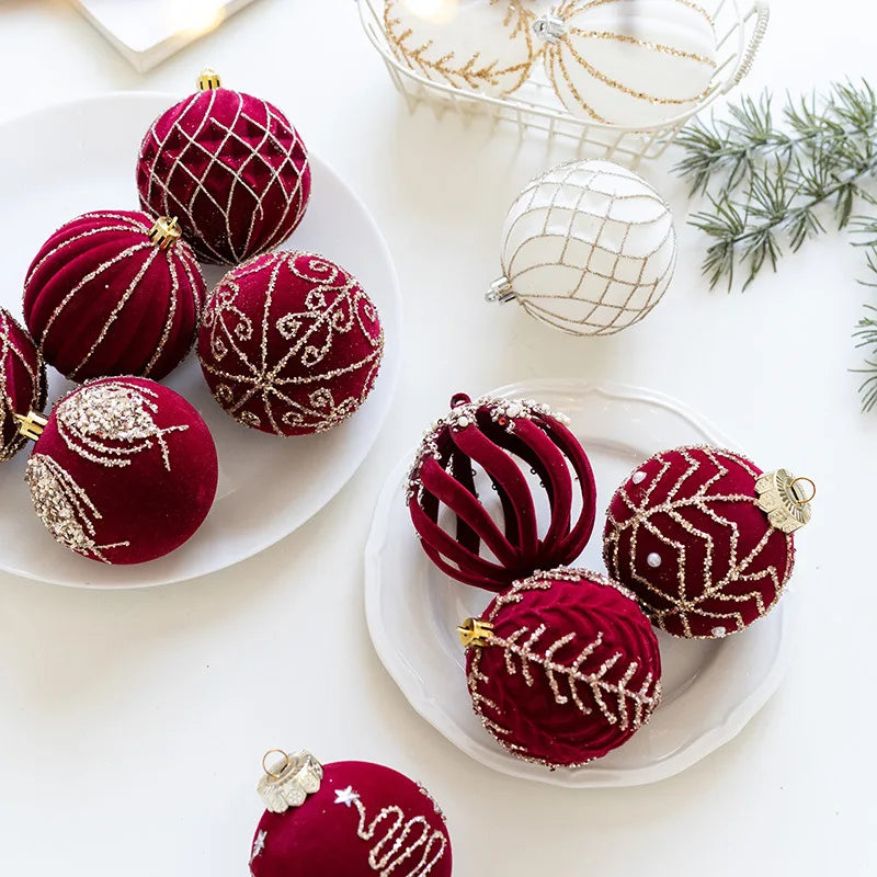 Christmas Tree Ball Decoration Red Velvet Christmas Tree Atmosphere Decoration Props