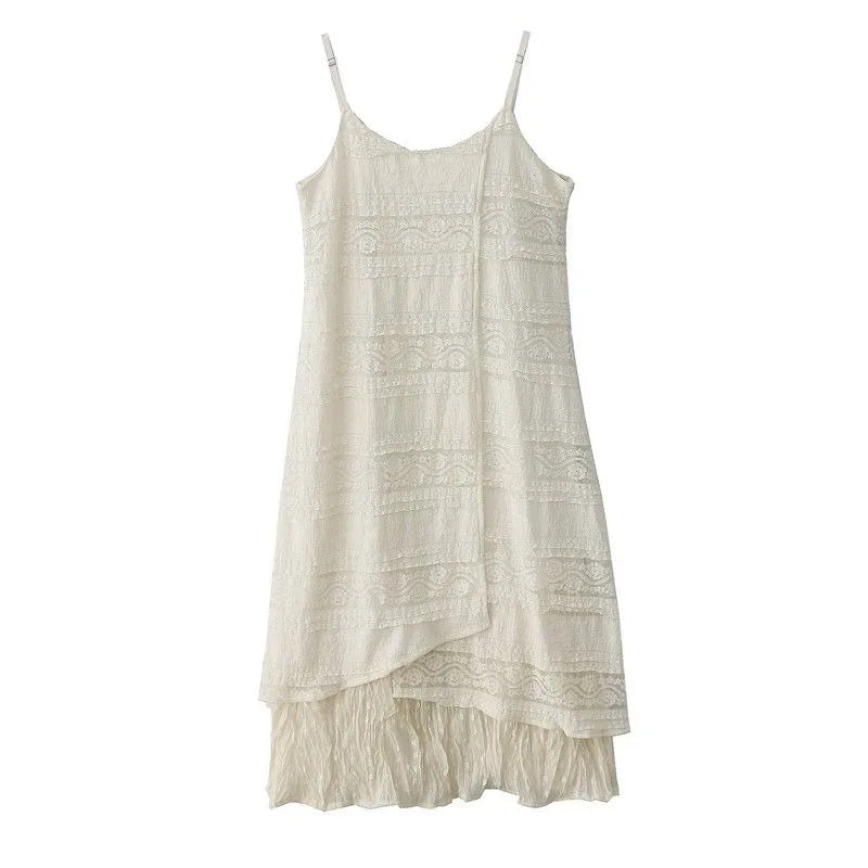 Dress for Women Sleeveless Retro Slimming Irregular Dresses Summer Off Shoulder